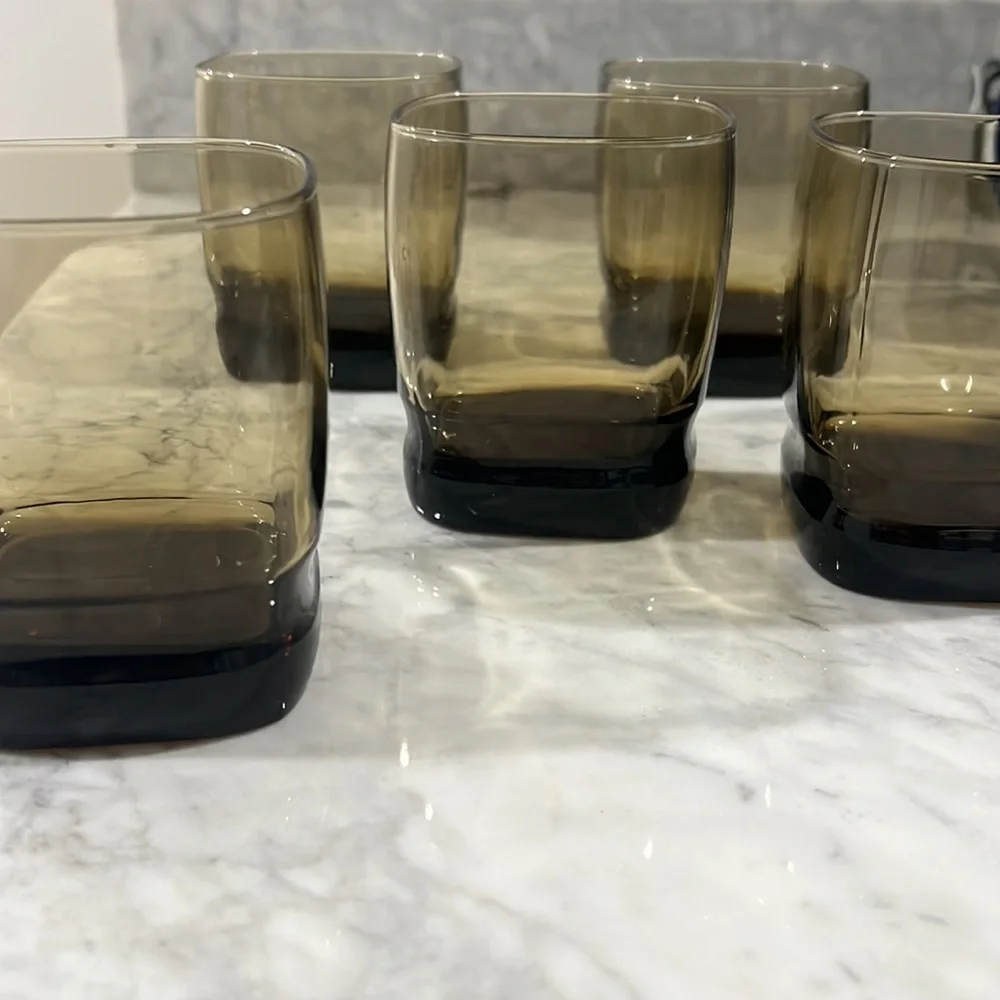 Set of 4 Brown Glasses
